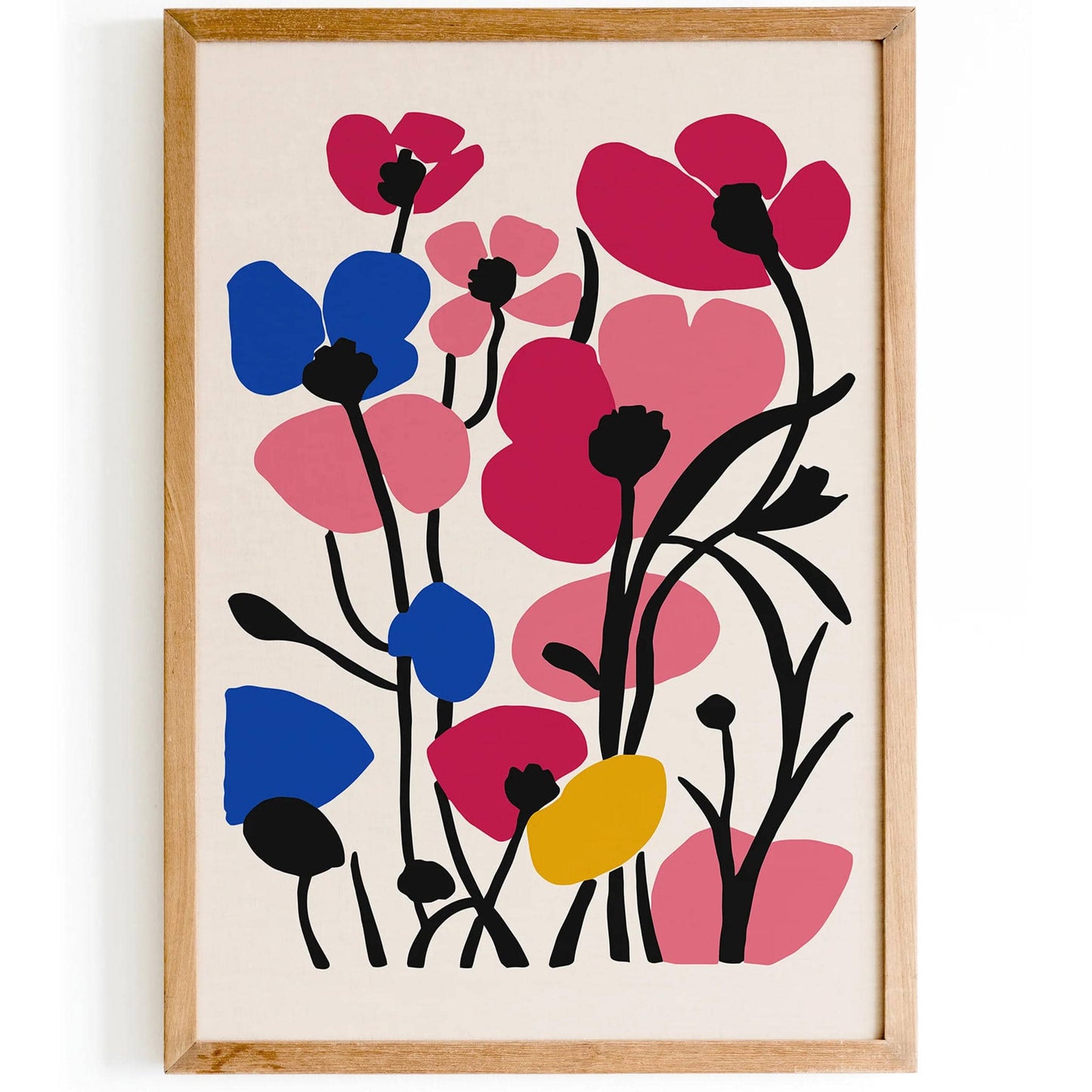 Retro Flowers Cut Outs Poster - HypeSheriff