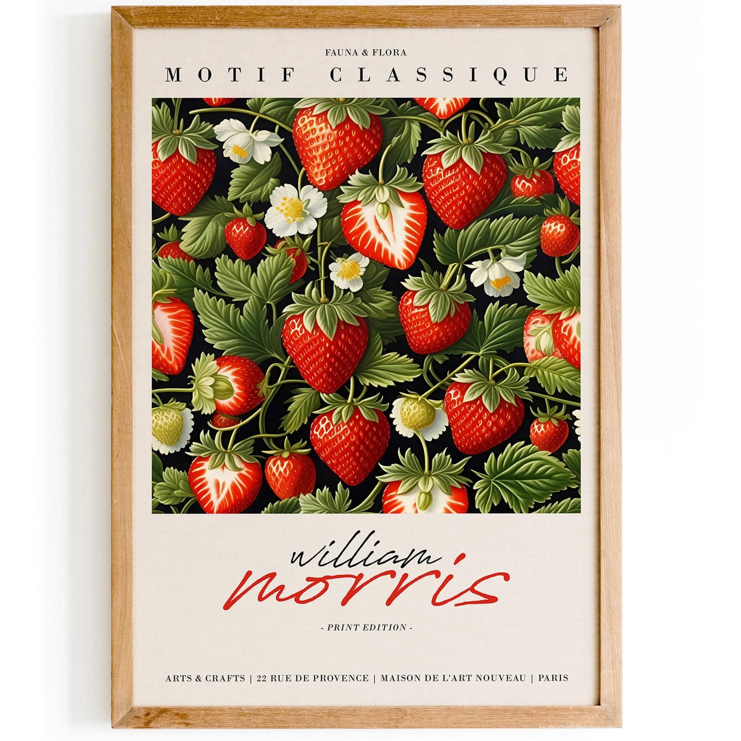 William Morris Garden Strawberry Art Print - HypeSheriff