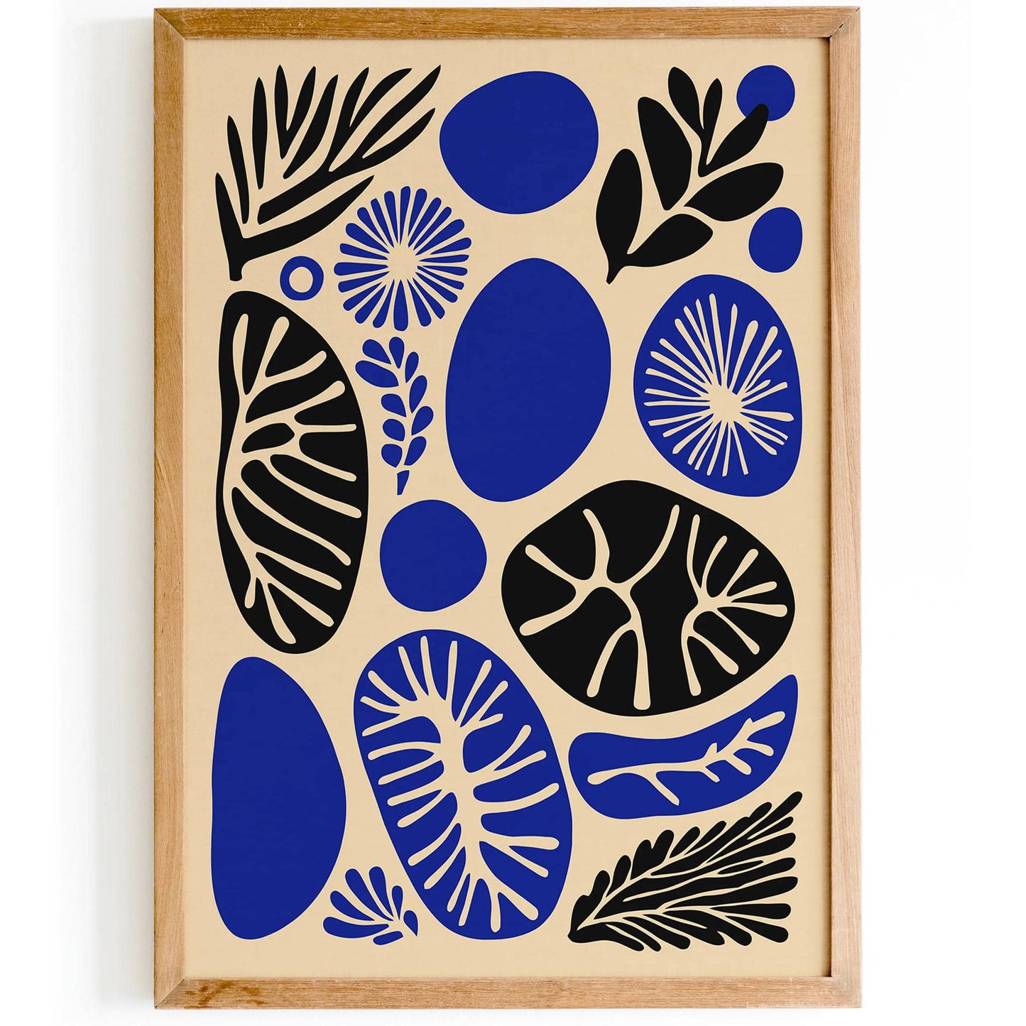 Blue & Black Abstract Nature Shapes Poster - HypeSheriff