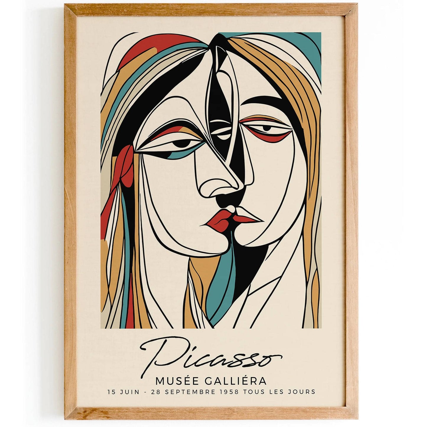 Picasso Line Art Couple Poster - HypeSheriff