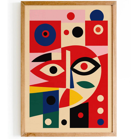 Abstract Geometric Face Art Print