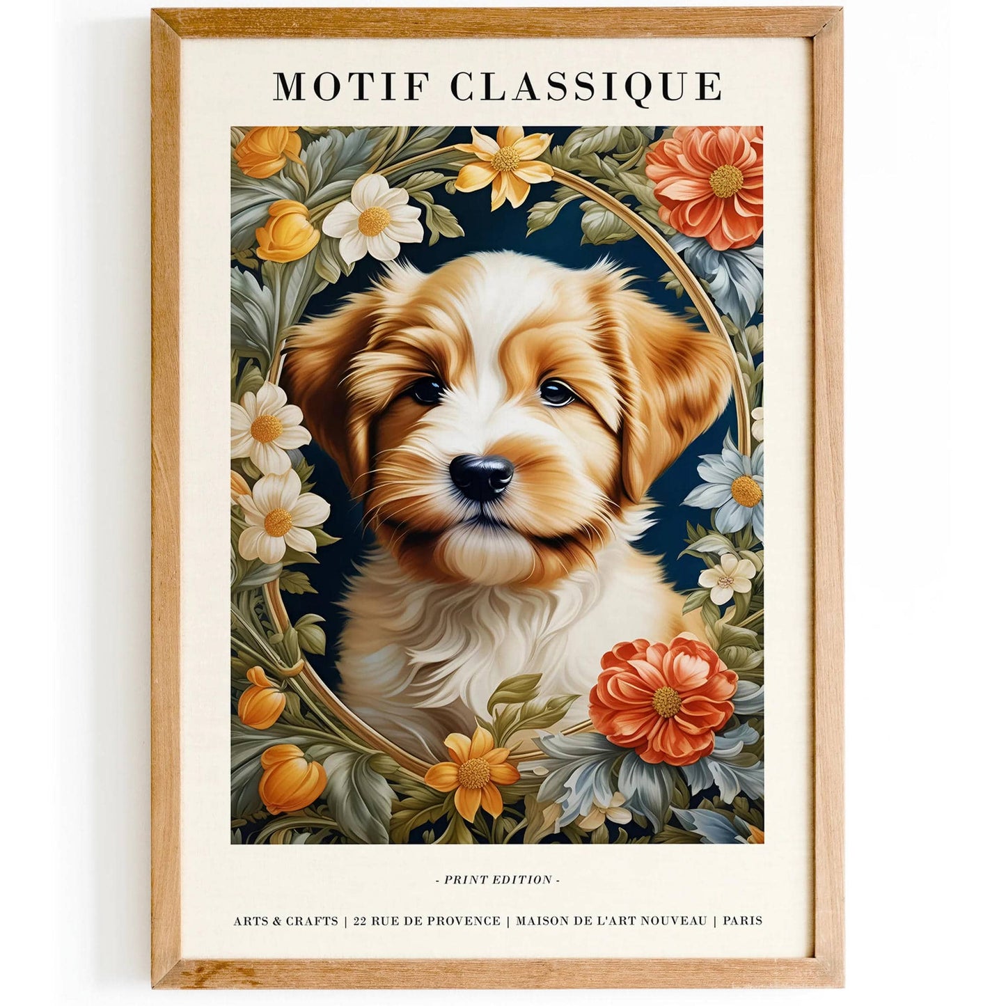 Art Nouveau Style Puppy Dog Wall Art - HypeSheriff