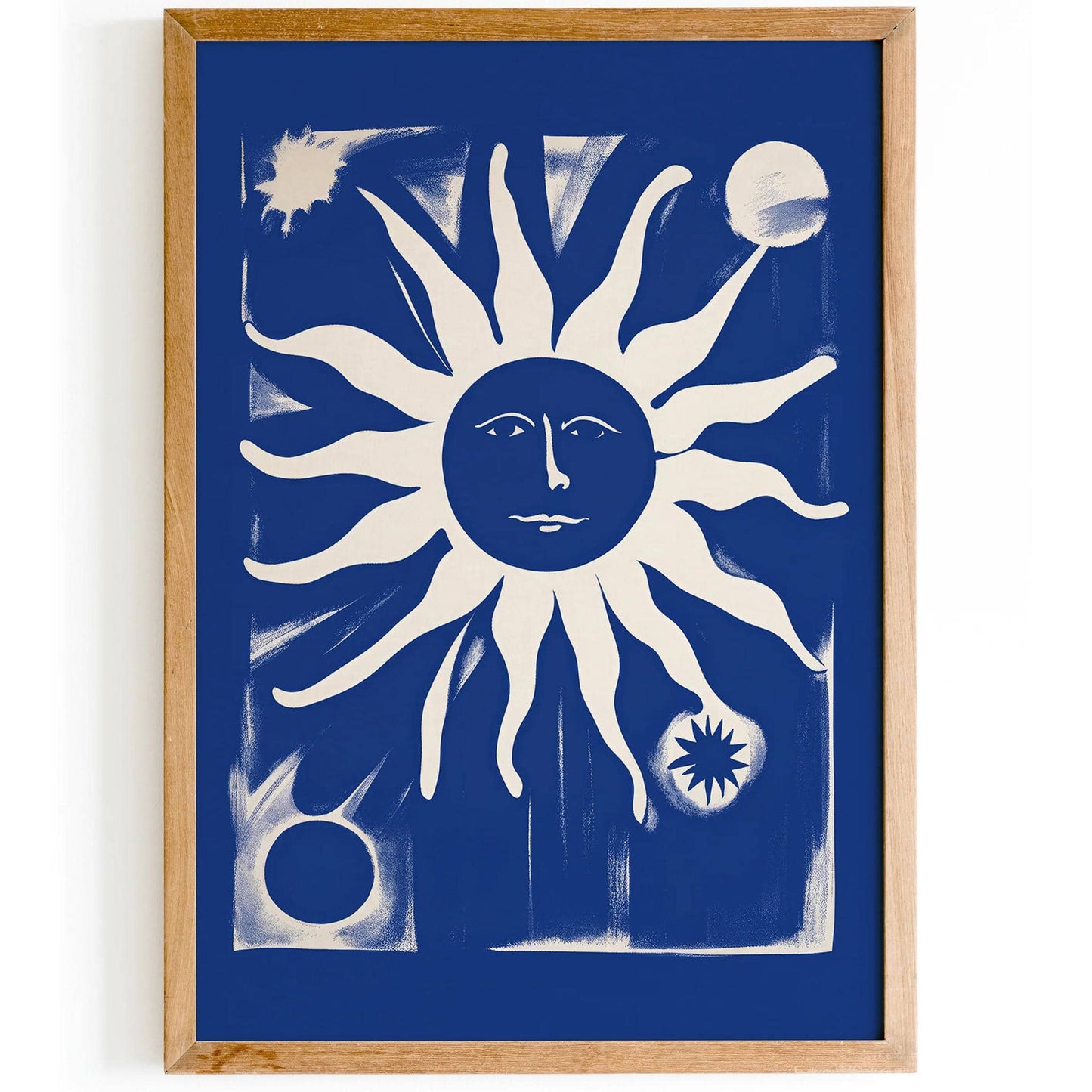 Indigo Blue Moody Sun Wall Art Print - HypeSheriff