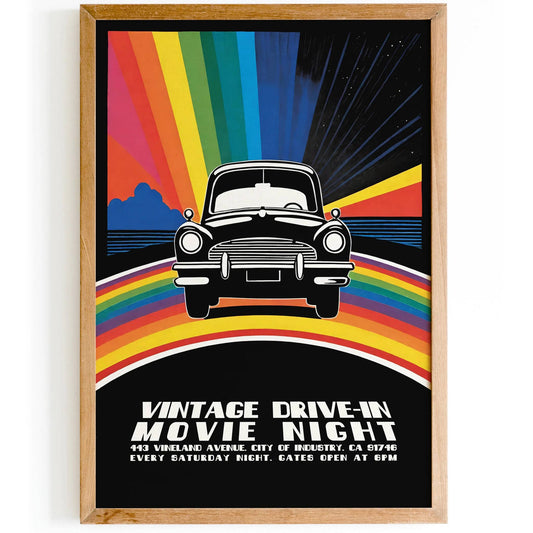 Retro Car Drive-In Poster