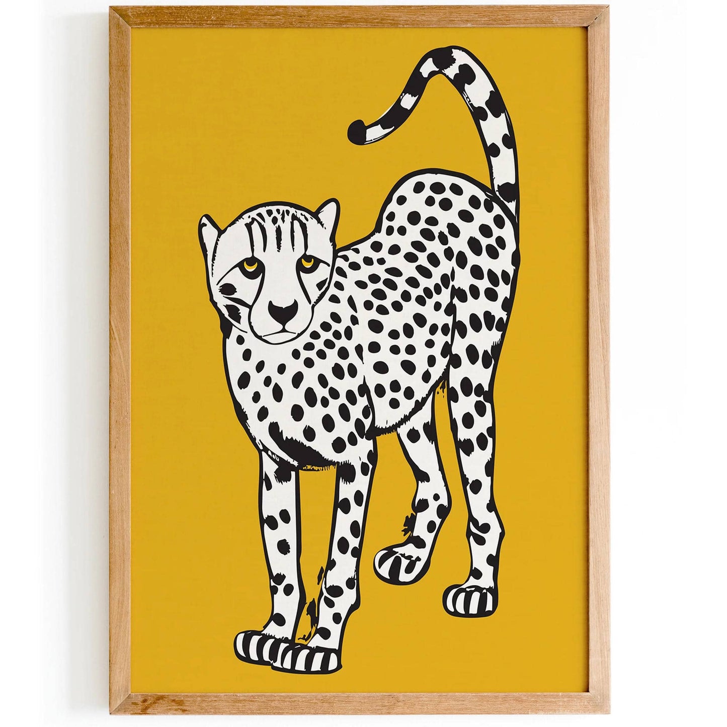 White Jungle Cat Quirky Art Print - HypeSheriff