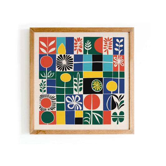 Mid Century Modern Abstract Square Print