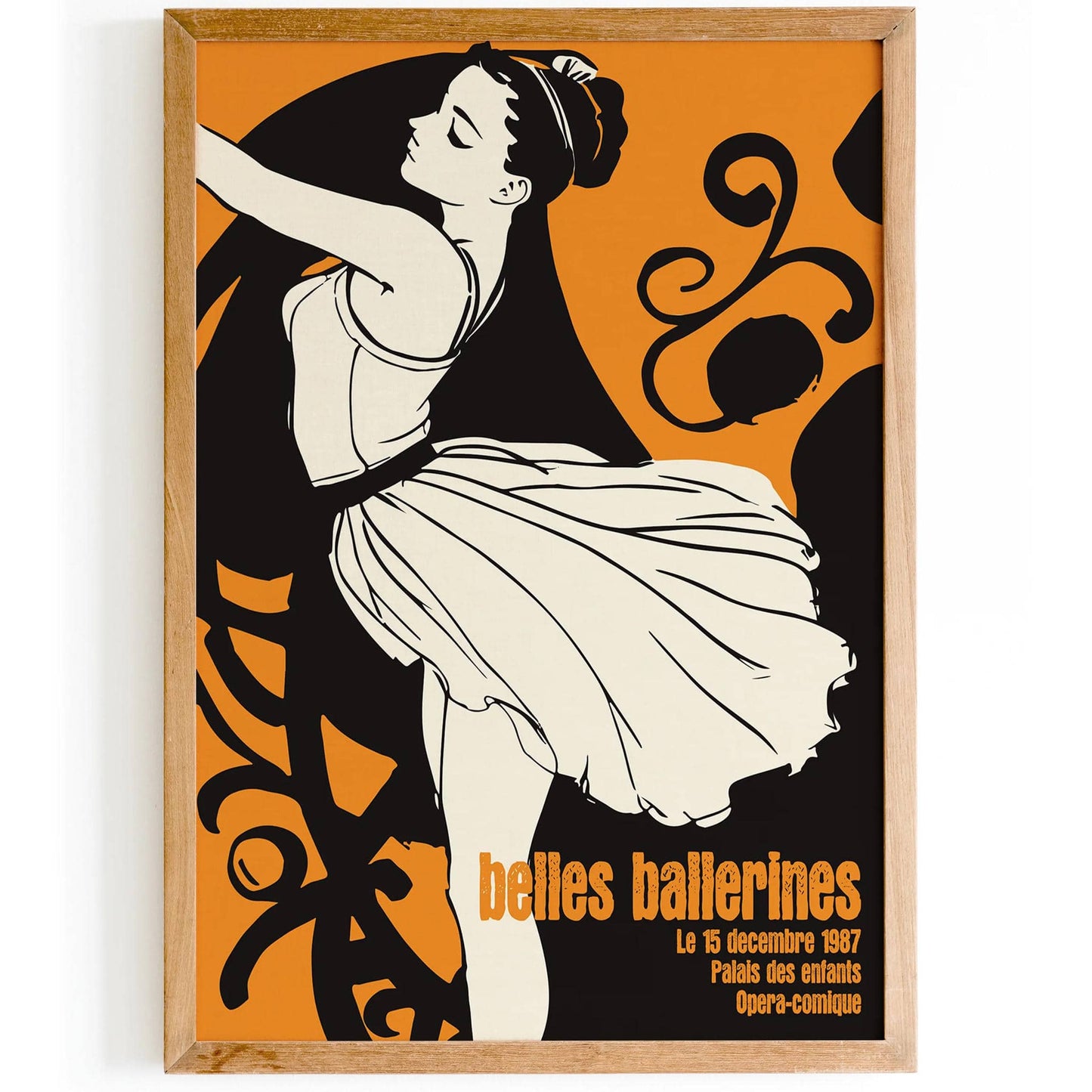 Belles Ballerines Orange Retro Art Print - HypeSheriff