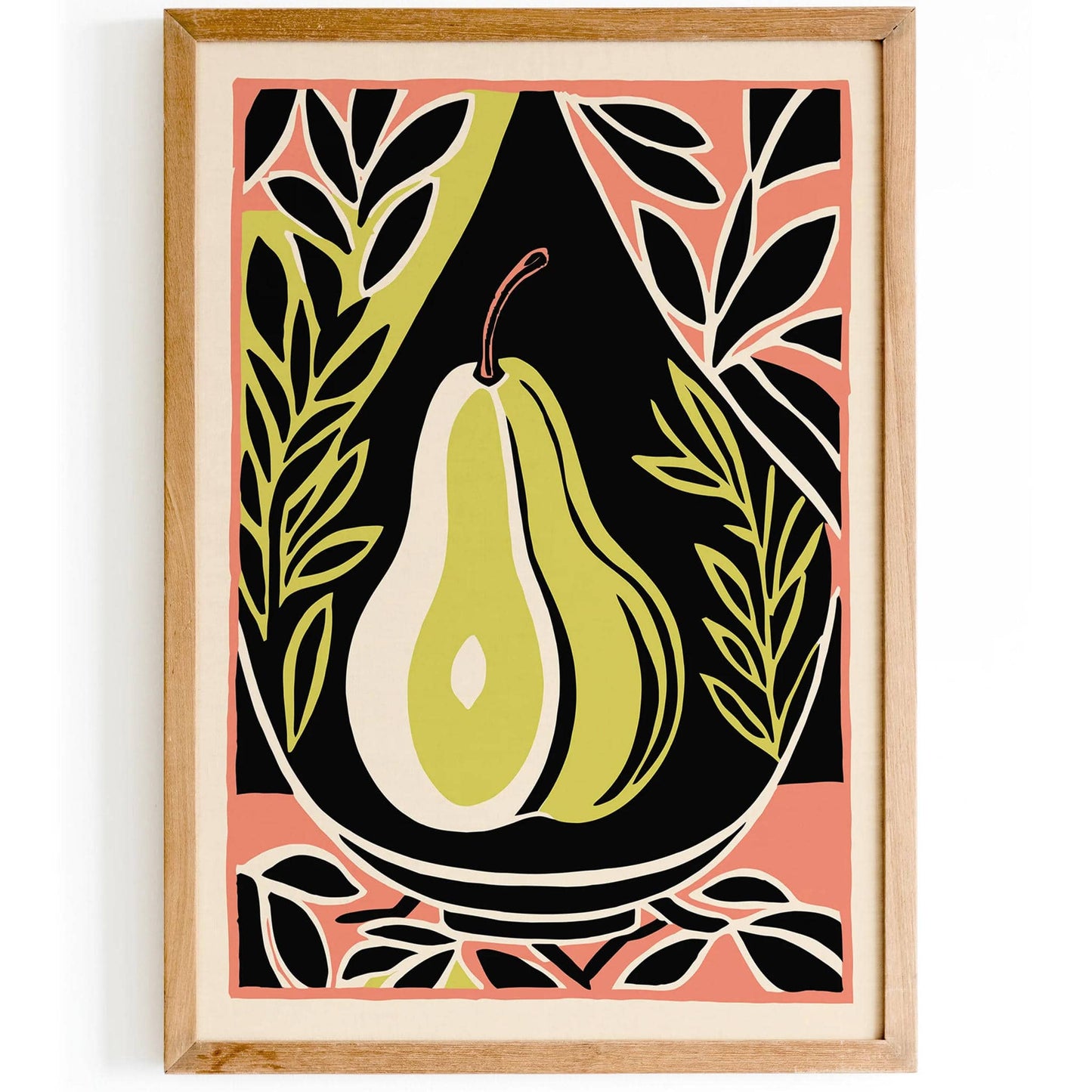 Retro Pear Wall Art Print