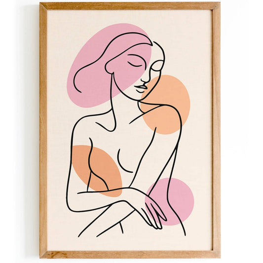 Modern Line Art Poster – Woman Silhouette Wall Print