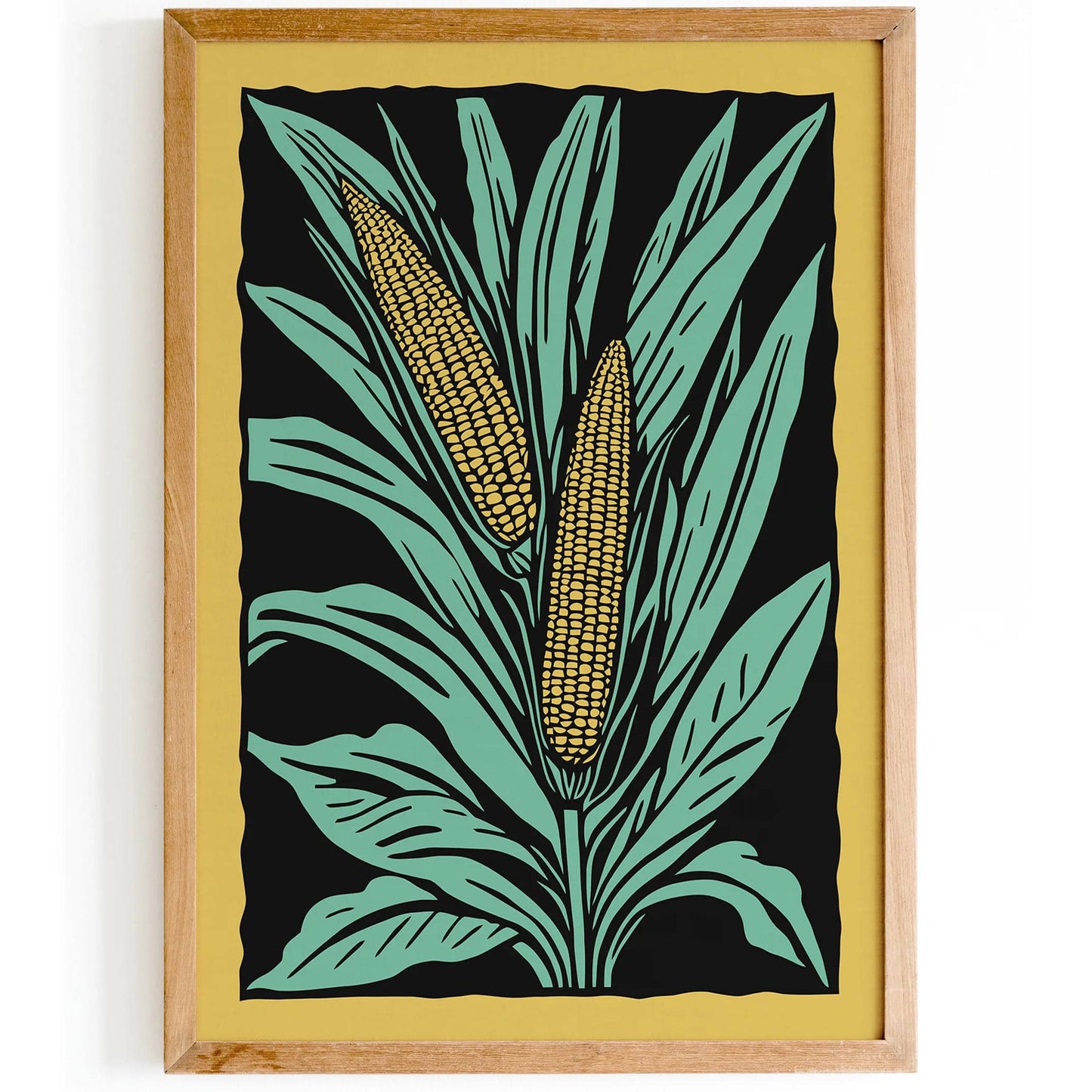 Corn Linocut Art Poster - HypeSheriff