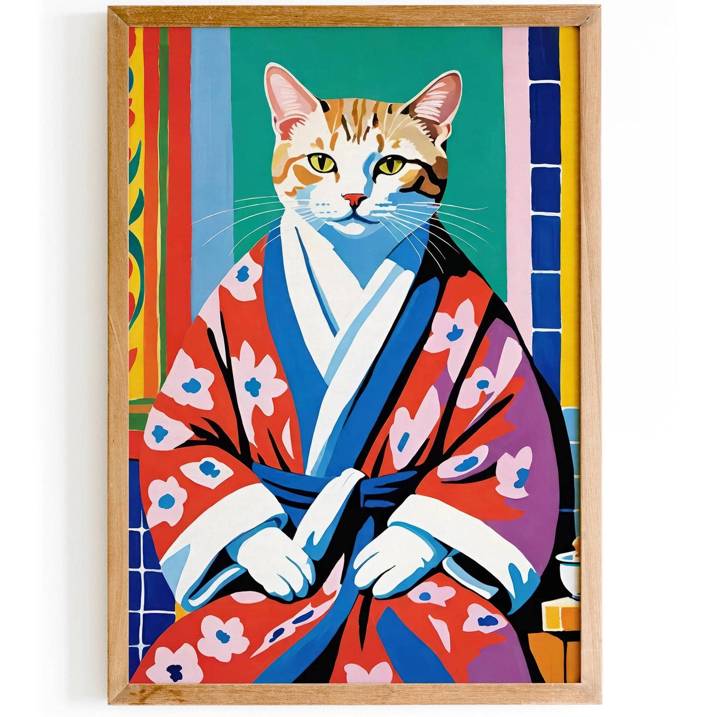 Colorful Cat Portrait Art Print 2025 - HypeSheriff
