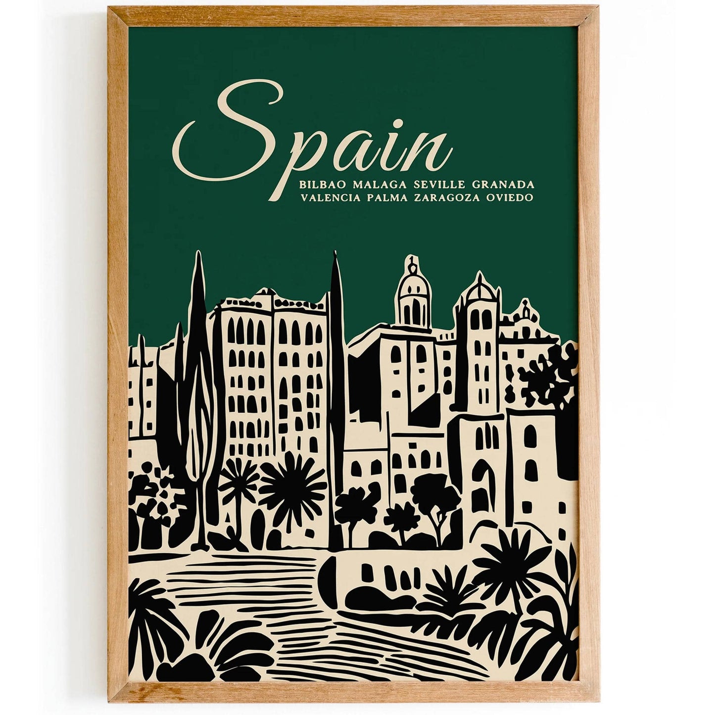 Spain Green Travel Art Print - Spanish Wall Decor
