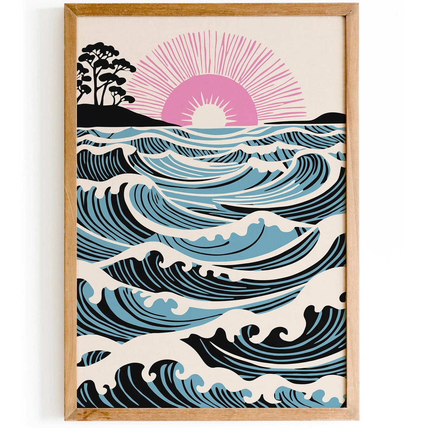 Peaceful Ocean Landscape Wall Art Print - HypeSheriff