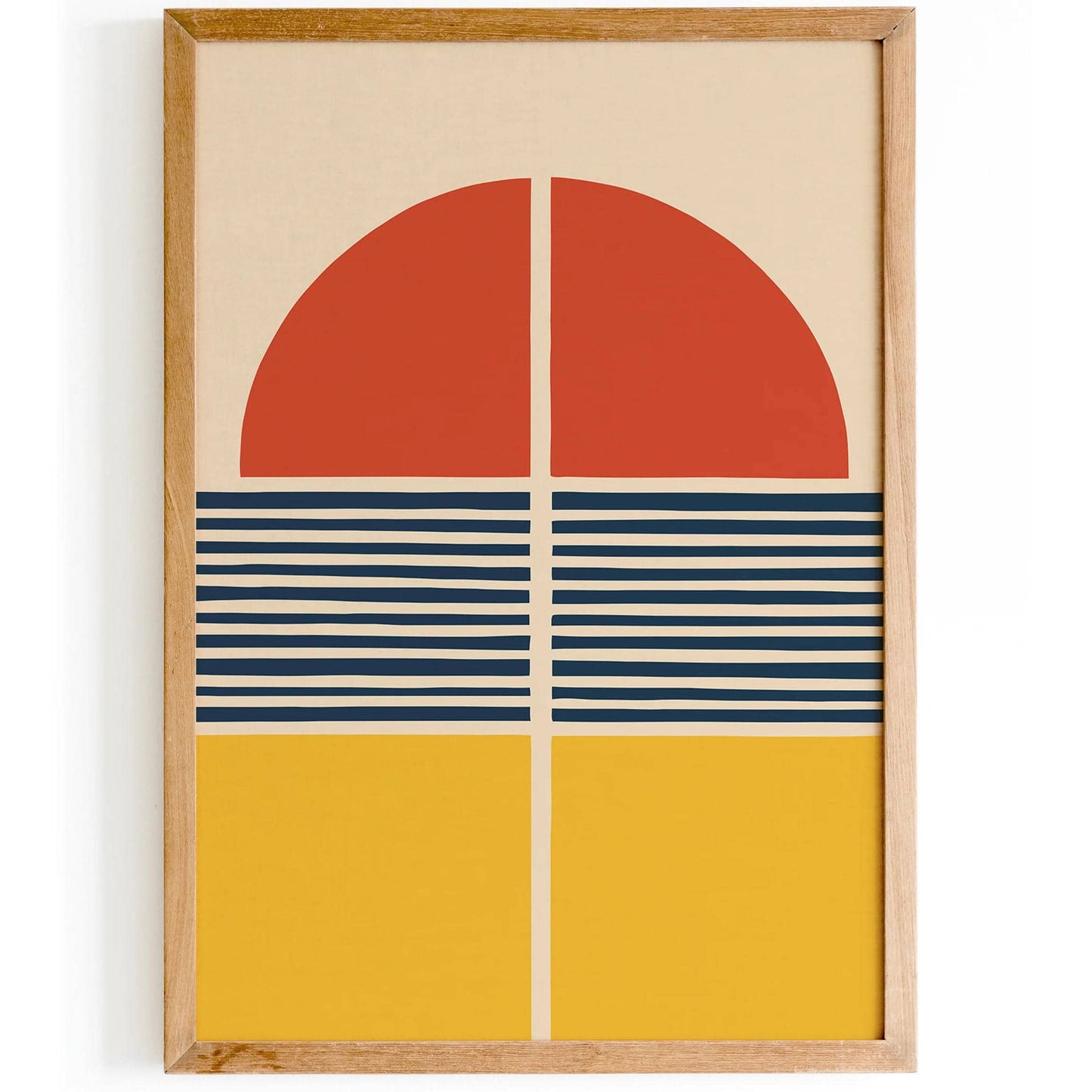 Mid Century Sun Geometric Art Print 2024 - HypeSheriff