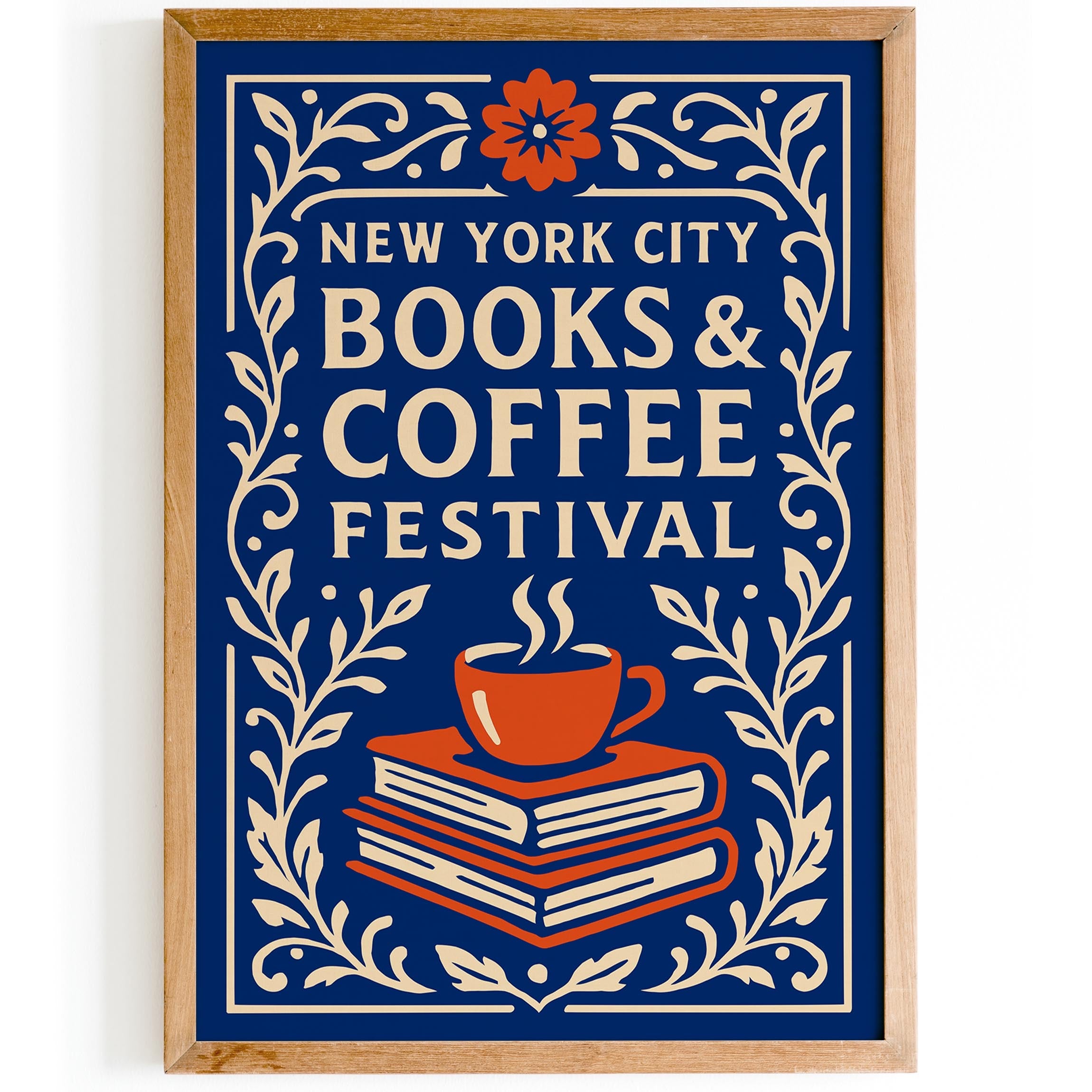 NYC Books and Coffee Festival Blue Poster – HypeSheriff