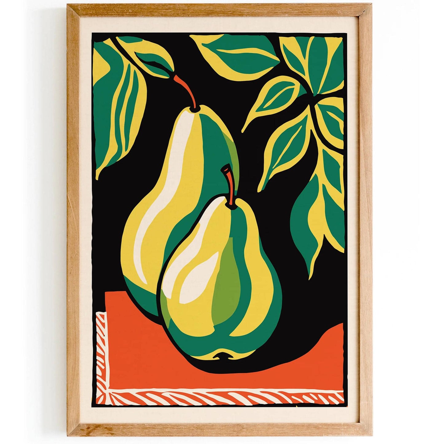 Retro Pears Wall Art Print
