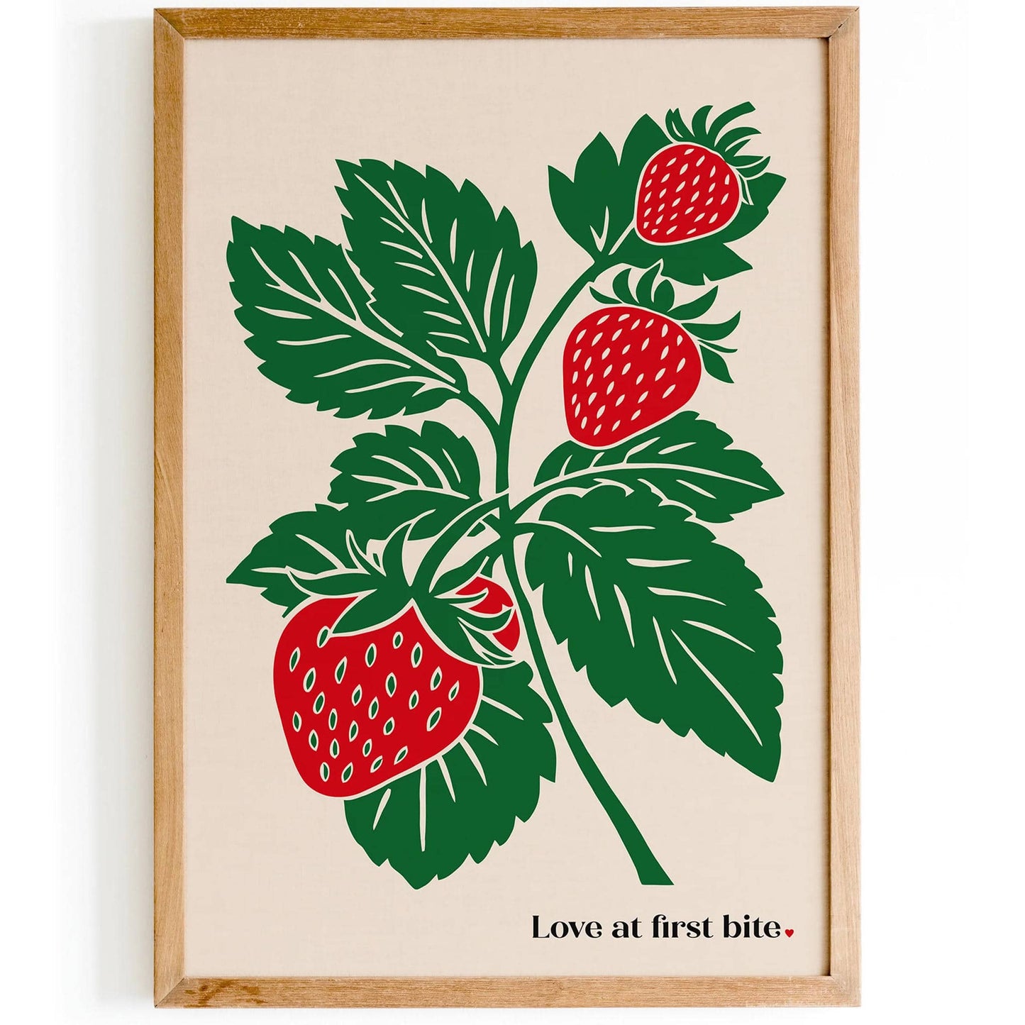 Love at first bite - Strawberry Art Print - HypeSheriff