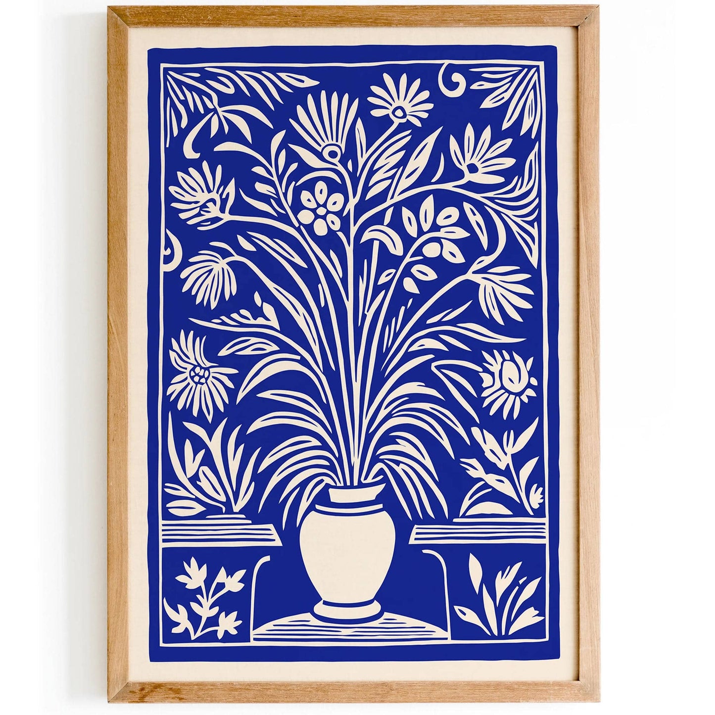 Blue Cutouts Botanical Poster - HypeSheriff