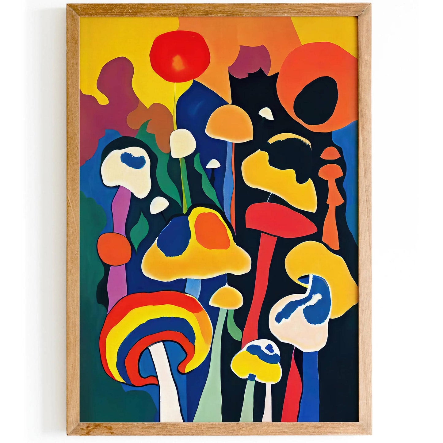 Trippy Mushrooms Colorful Poster - HypeSheriff