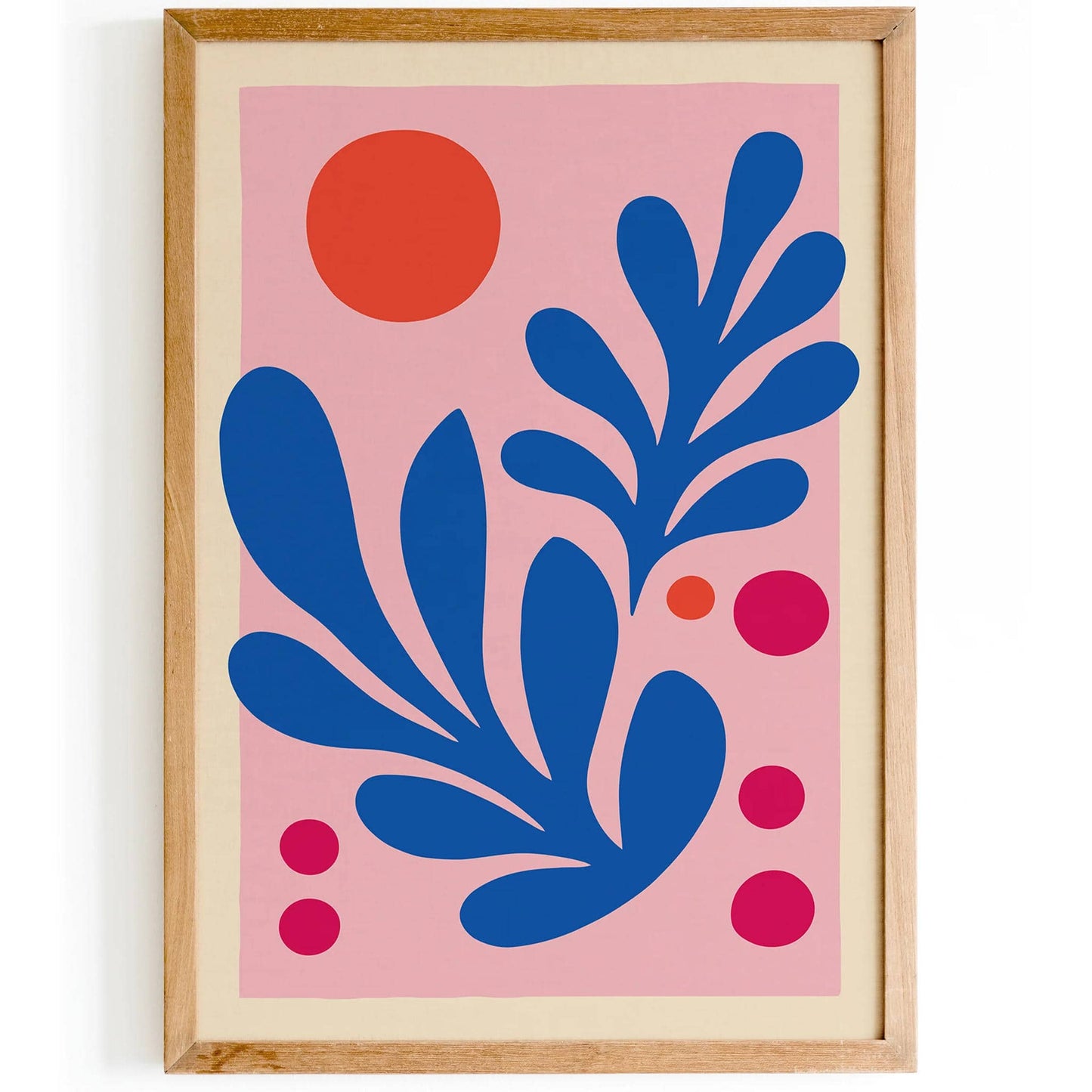 Blue Leaves Cut Outs Modern Print - HypeSheriff