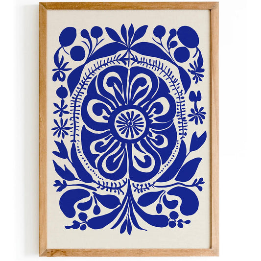 Trendy Blue Botanical Abstract Poster - HypeSheriff