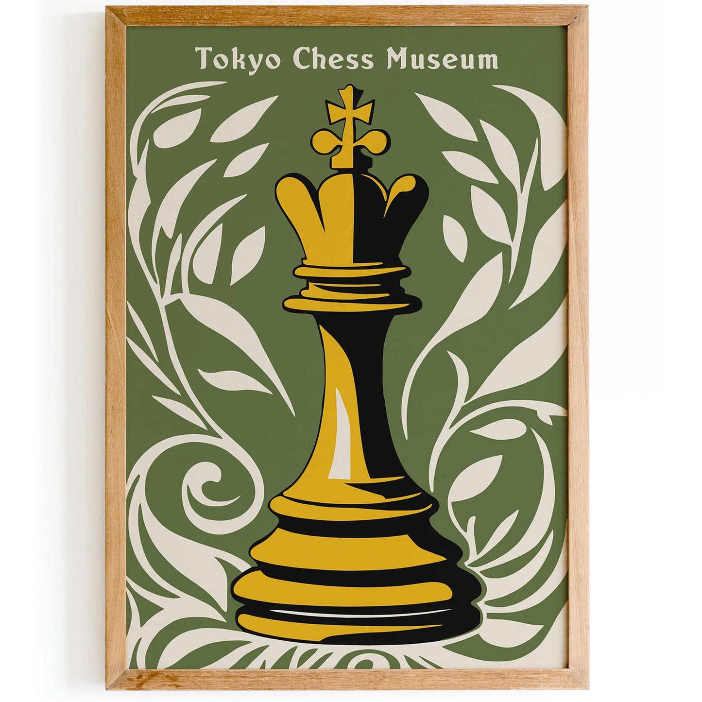 Tokyo Chess Museum Botanical Poster – Retro Wall Art Print