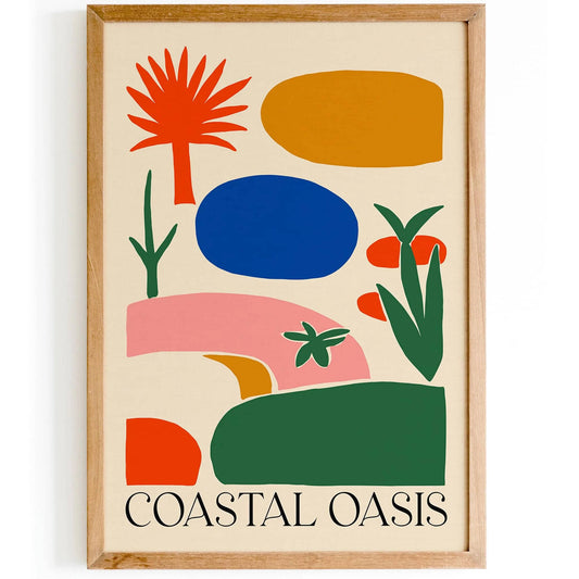 Coastal Oasis Colorful Abstract Poster