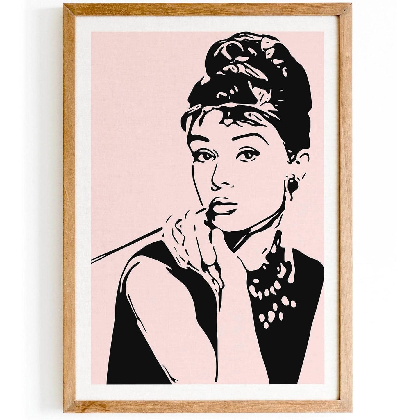 Audrey Hepburn Actress Pink Poster - HypeSheriff