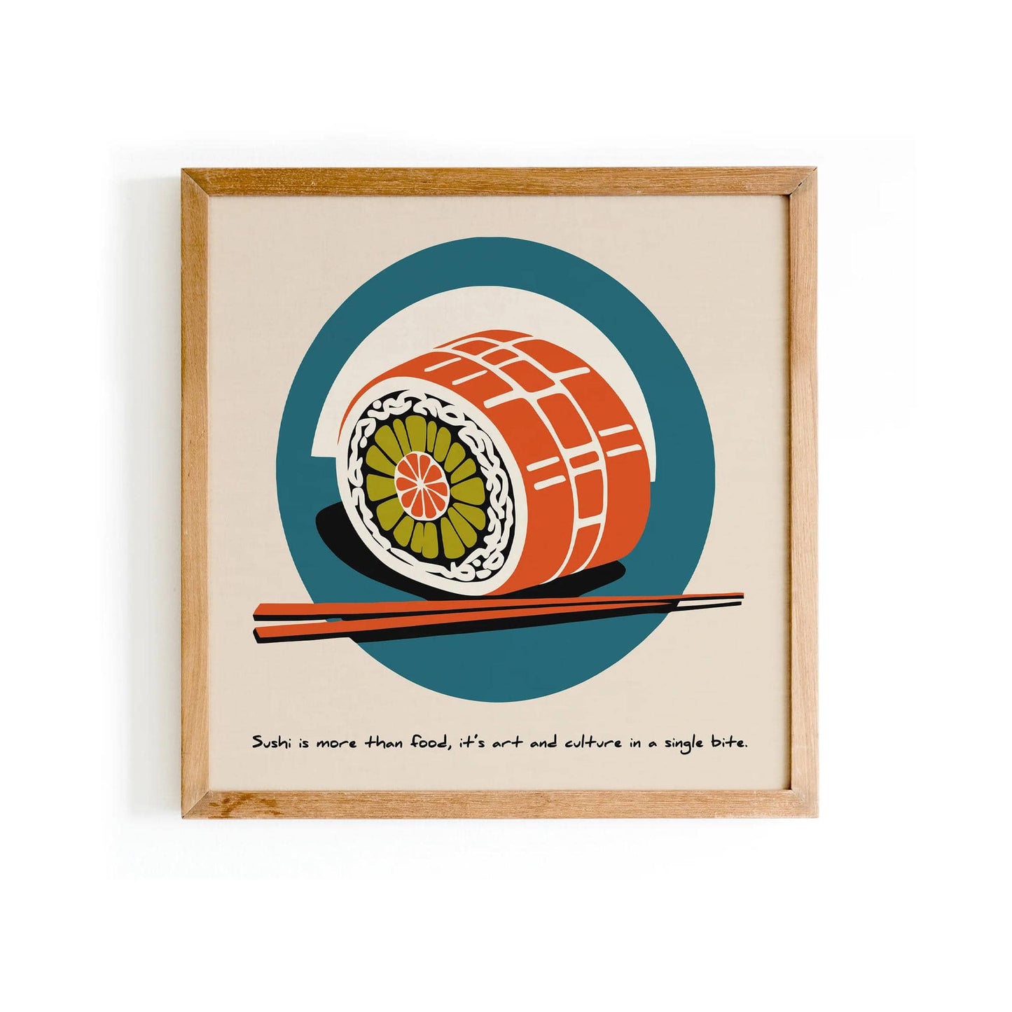 Sushi Quote Square Asian Food Print - HypeSheriff