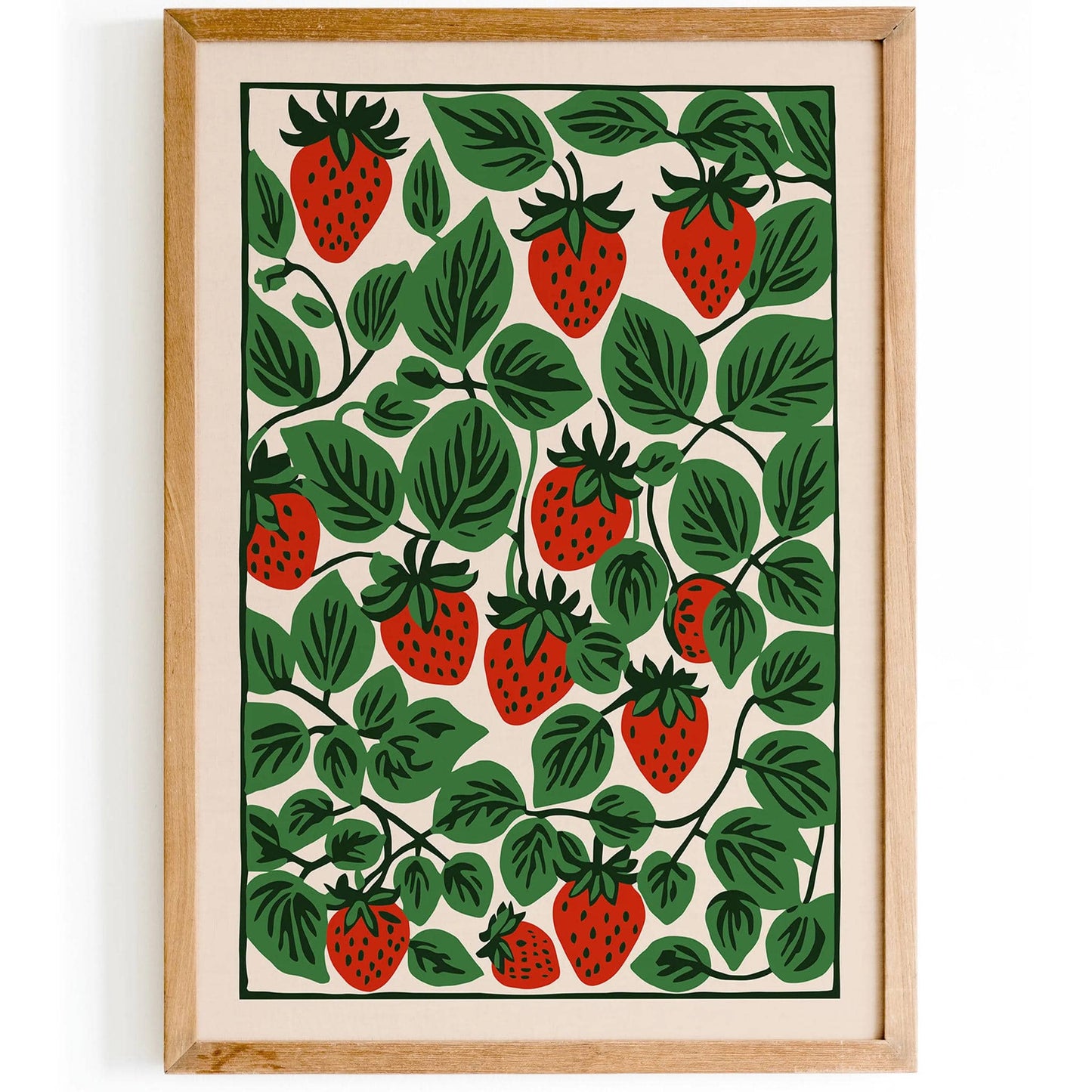 1950s Strawberry Poster - Retro Kitchen Wall Art - HypeSheriff