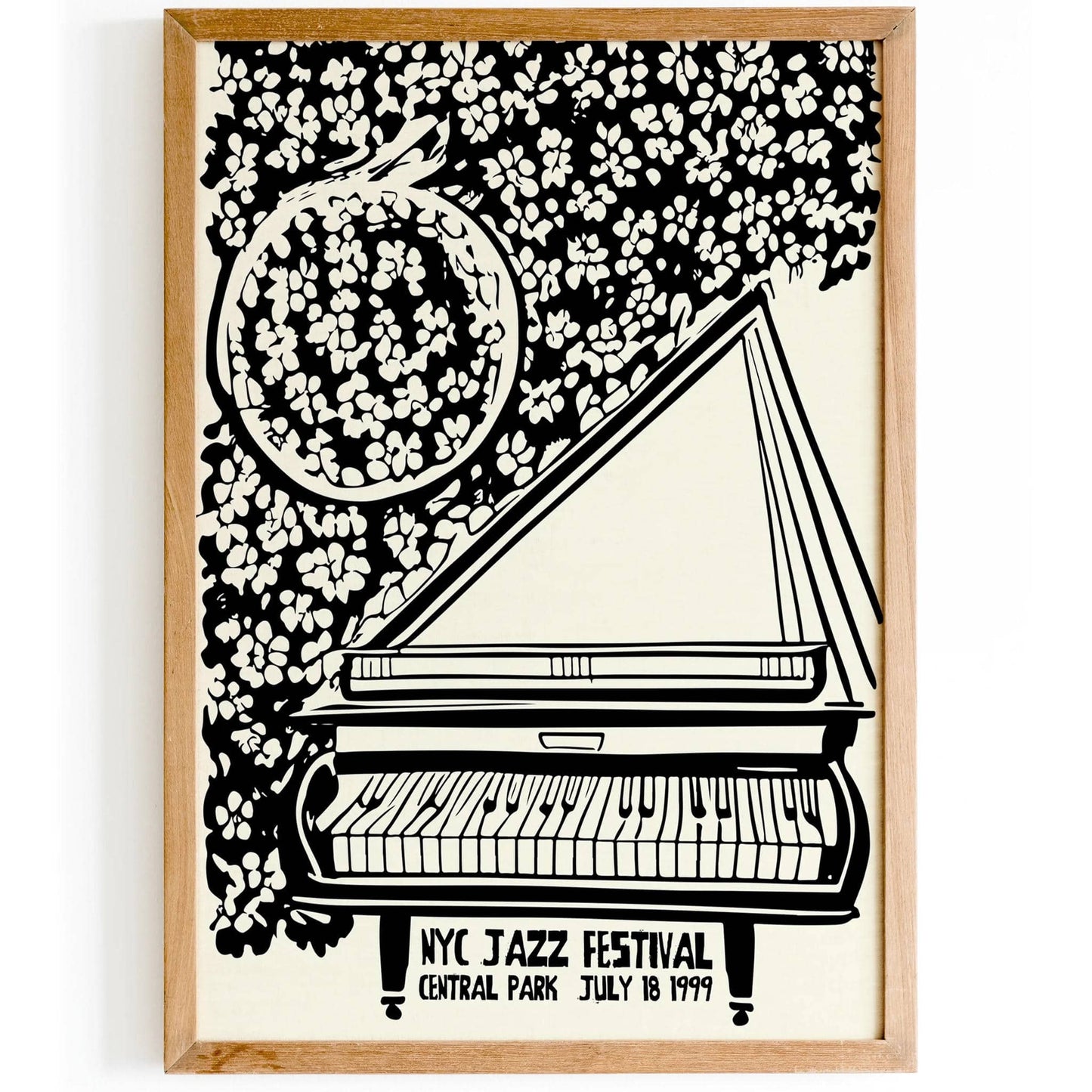 NYC Jazz Festival Vintage BW Poster - HypeSheriff