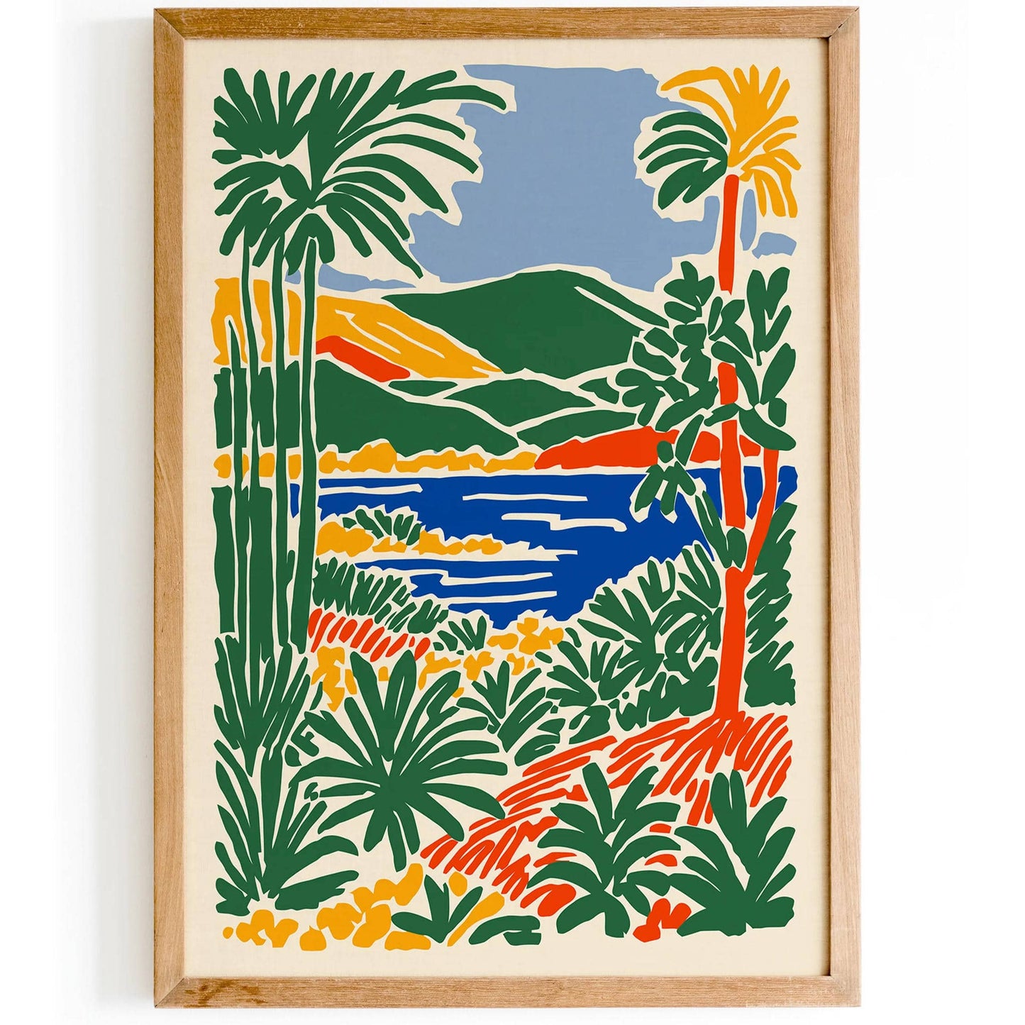 Tropical Nature Wall Art Print, Botanical Jungle Poster