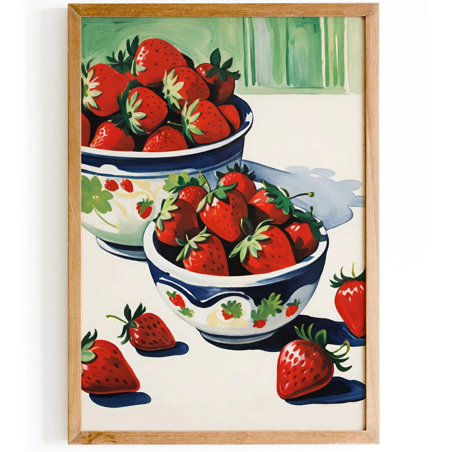 Summer Strawberries Retro Art Print - HypeSheriff