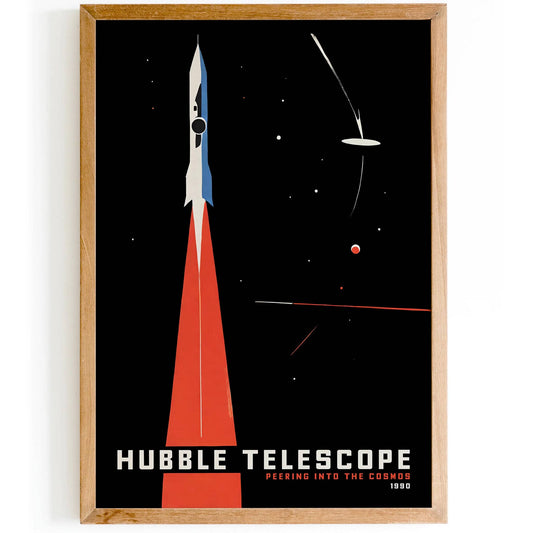 Hubble Telescope Vintage Space Poster