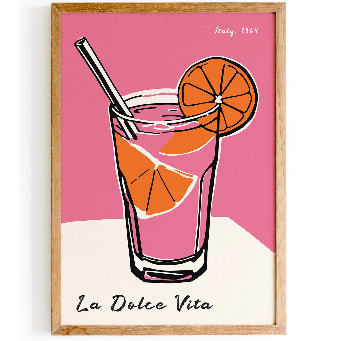 La Dolce Vita Pink Drink Poster - HypeSheriff