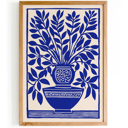 Blue Plant Bathroom Wall Art - HypeSheriff