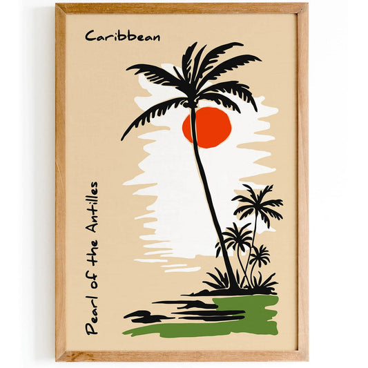 Pearl of the Antilles Caribbean Travel Poster