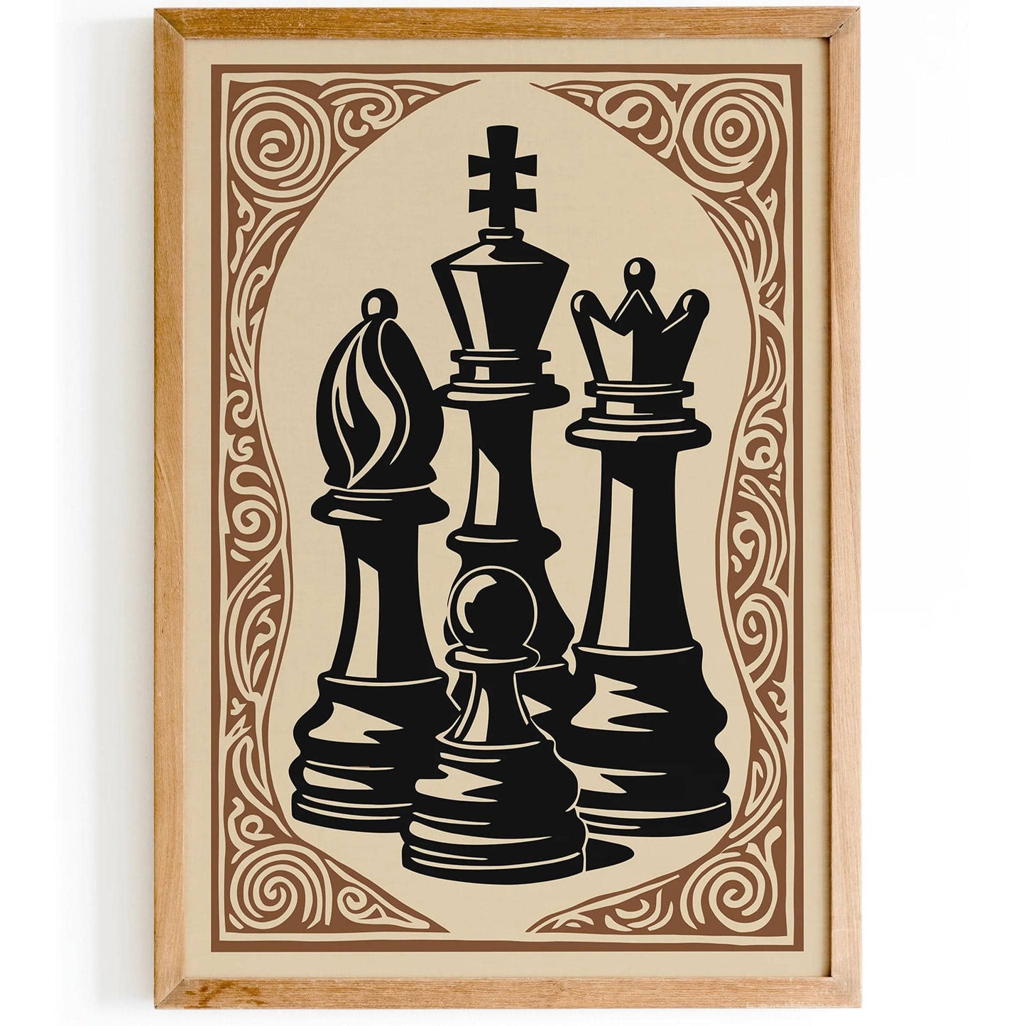 Chess Pieces Home Library Wall Art Decor