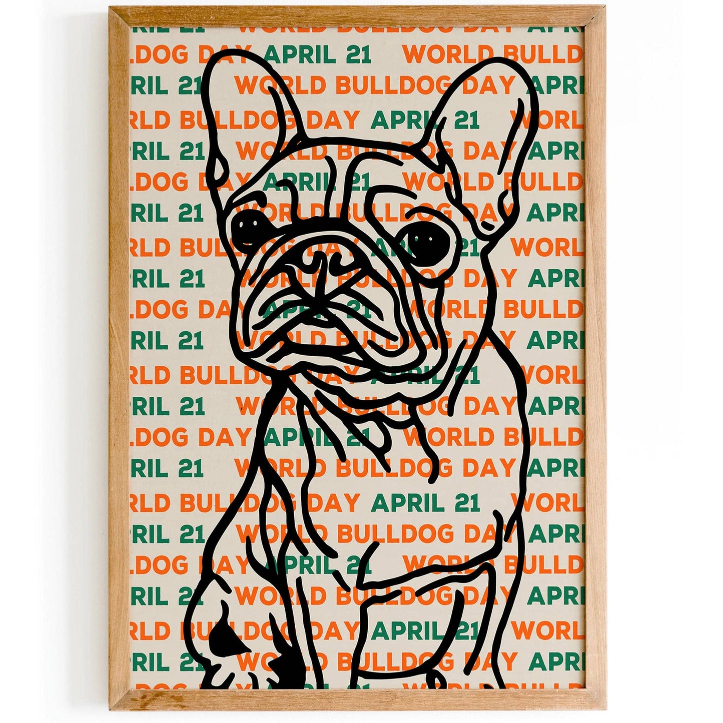 World Bulldog Day Line-Art Poster - HypeSheriff