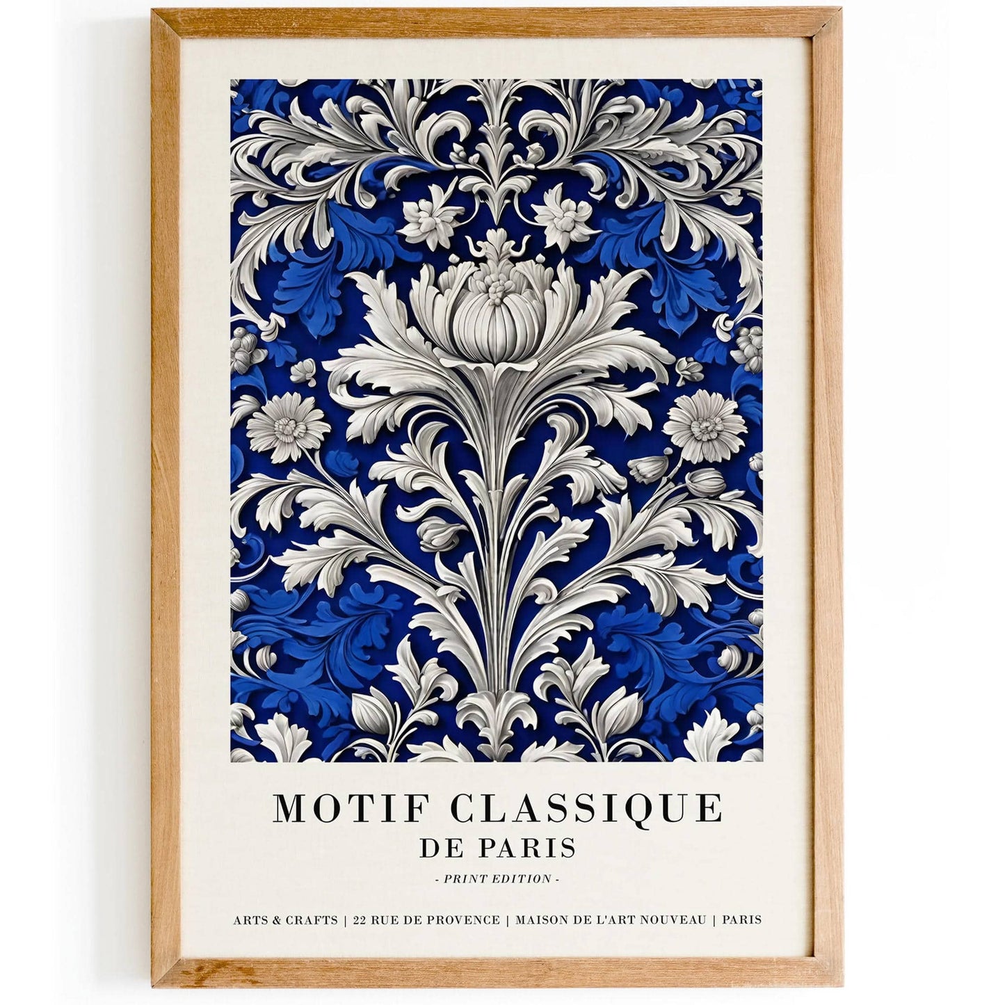 Blue Parisian Vintage Abstract Poster - HypeSheriff