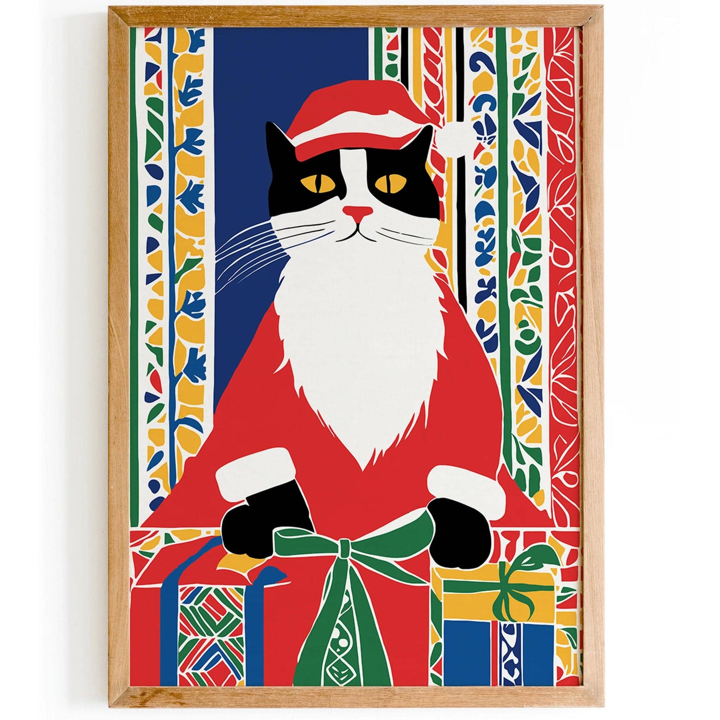 Funny Santa Cat Poster - HypeSheriff