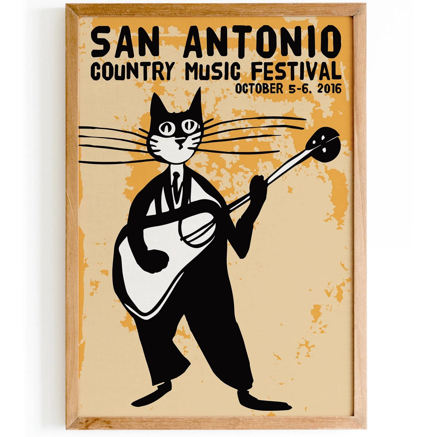 San Antonio Country Music Festival Yellow Poster - HypeSheriff