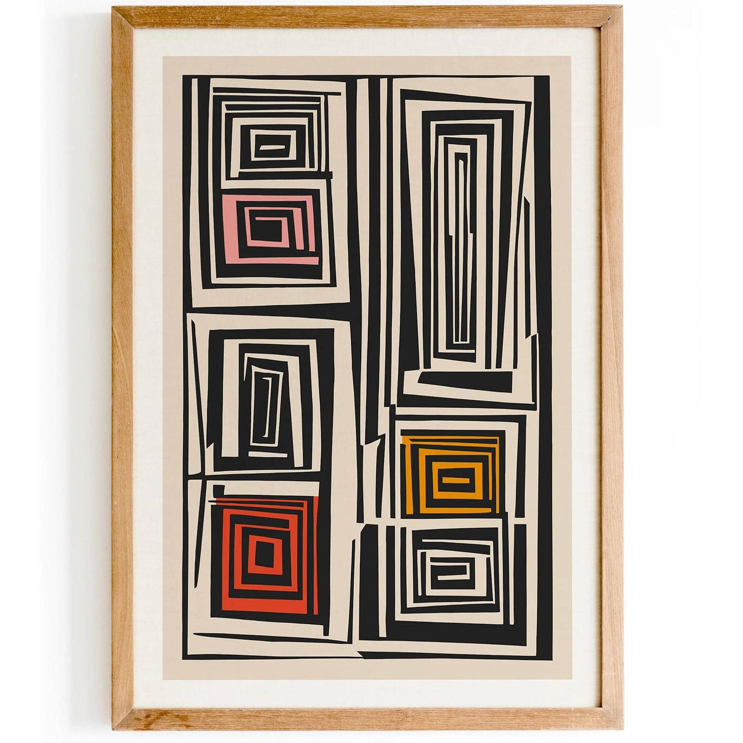 Black Geometric Simple Shapes Art Print - HypeSheriff