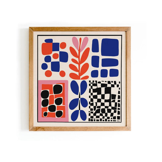 Retro Abstract Modern Art Print – Square Wall Decor