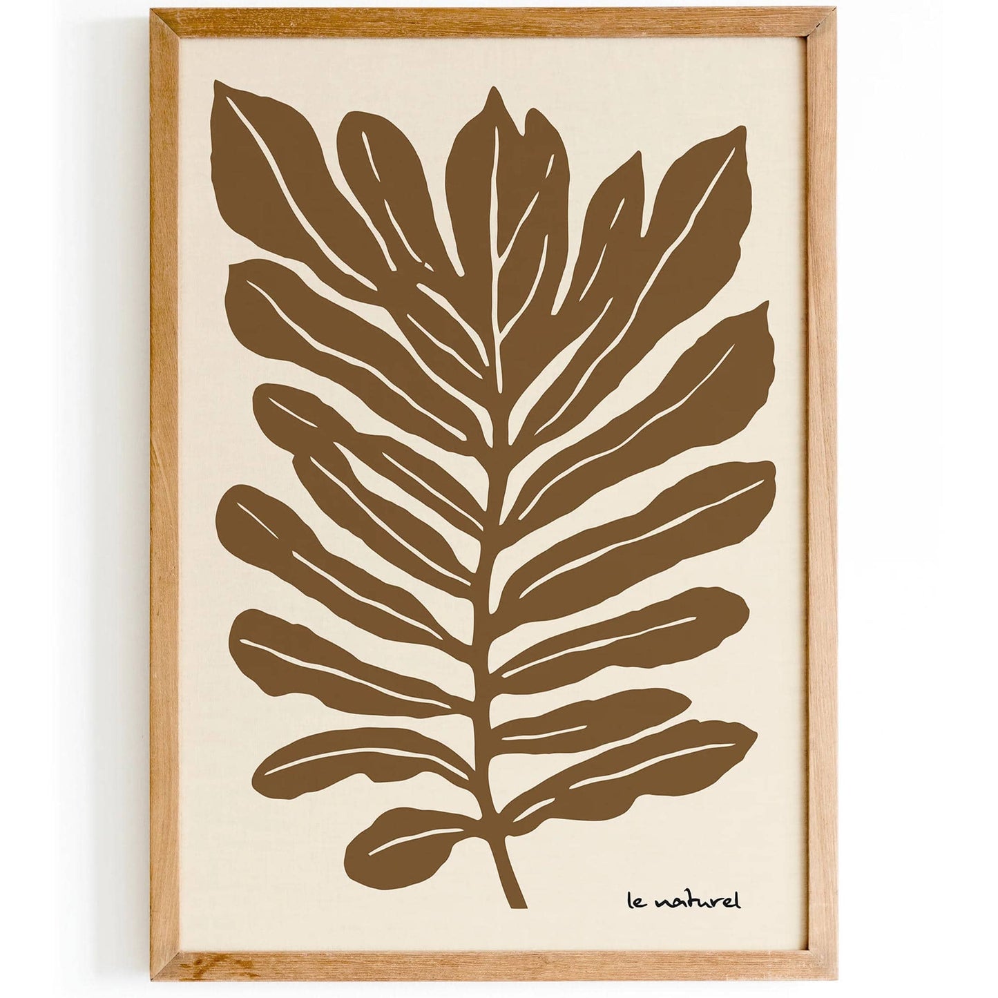 Brown Big Leaf Neutral Home Decor Art Print - HypeSheriff
