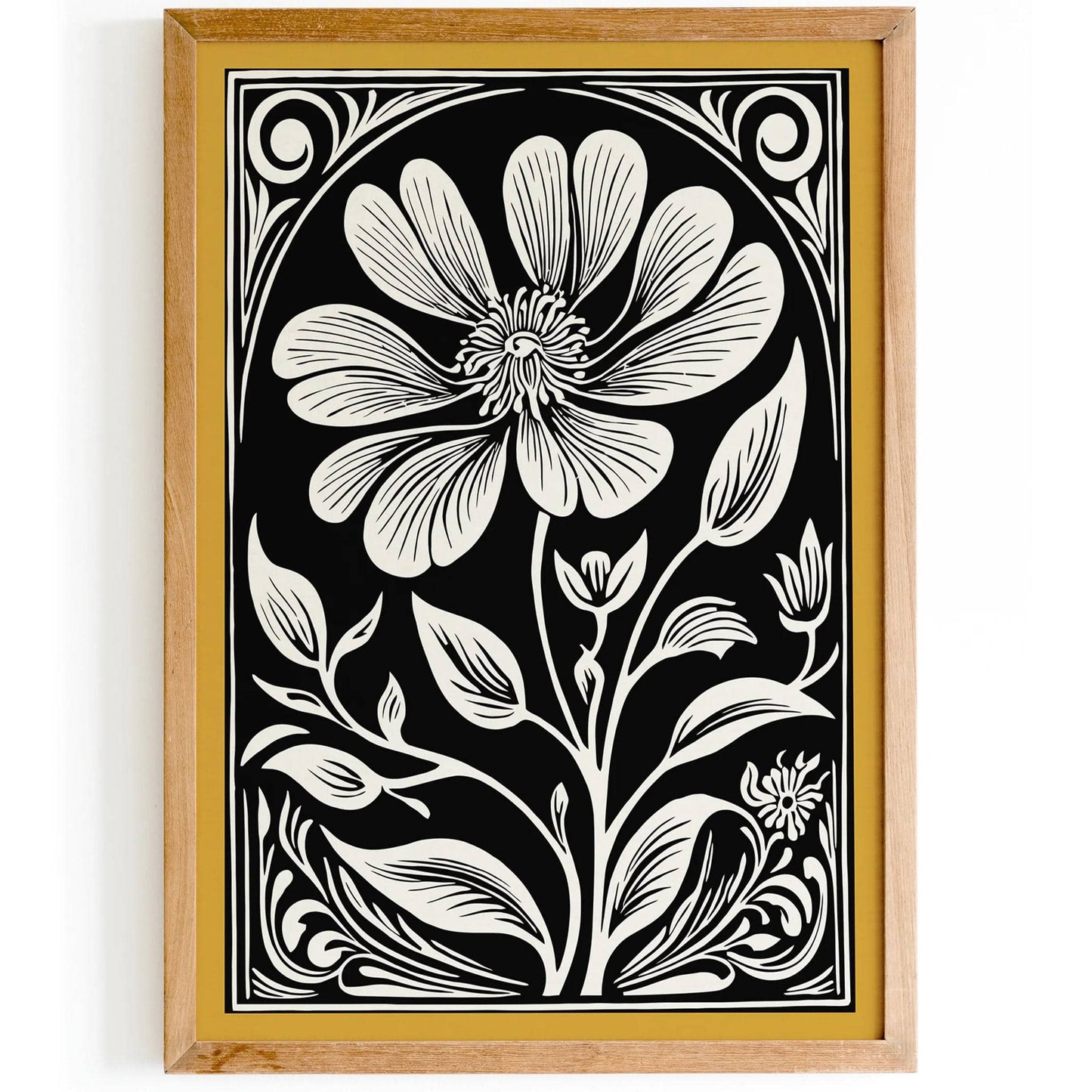 Art Nouveau Elegant Flower Wall Art - HypeSheriff