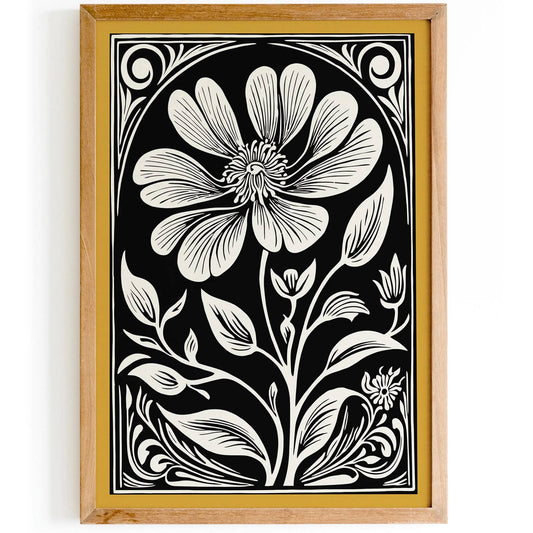 Art Nouveau Elegant Flower Wall Art - HypeSheriff