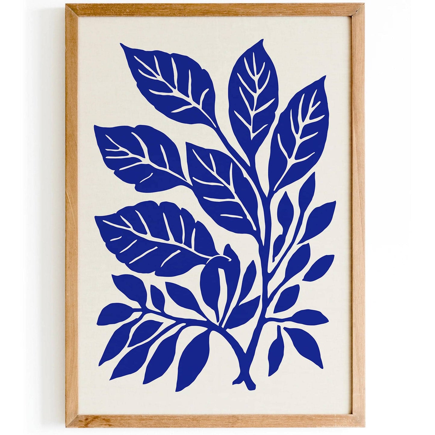 Blue Nature Leaves Bathroom Art Print - HypeSheriff