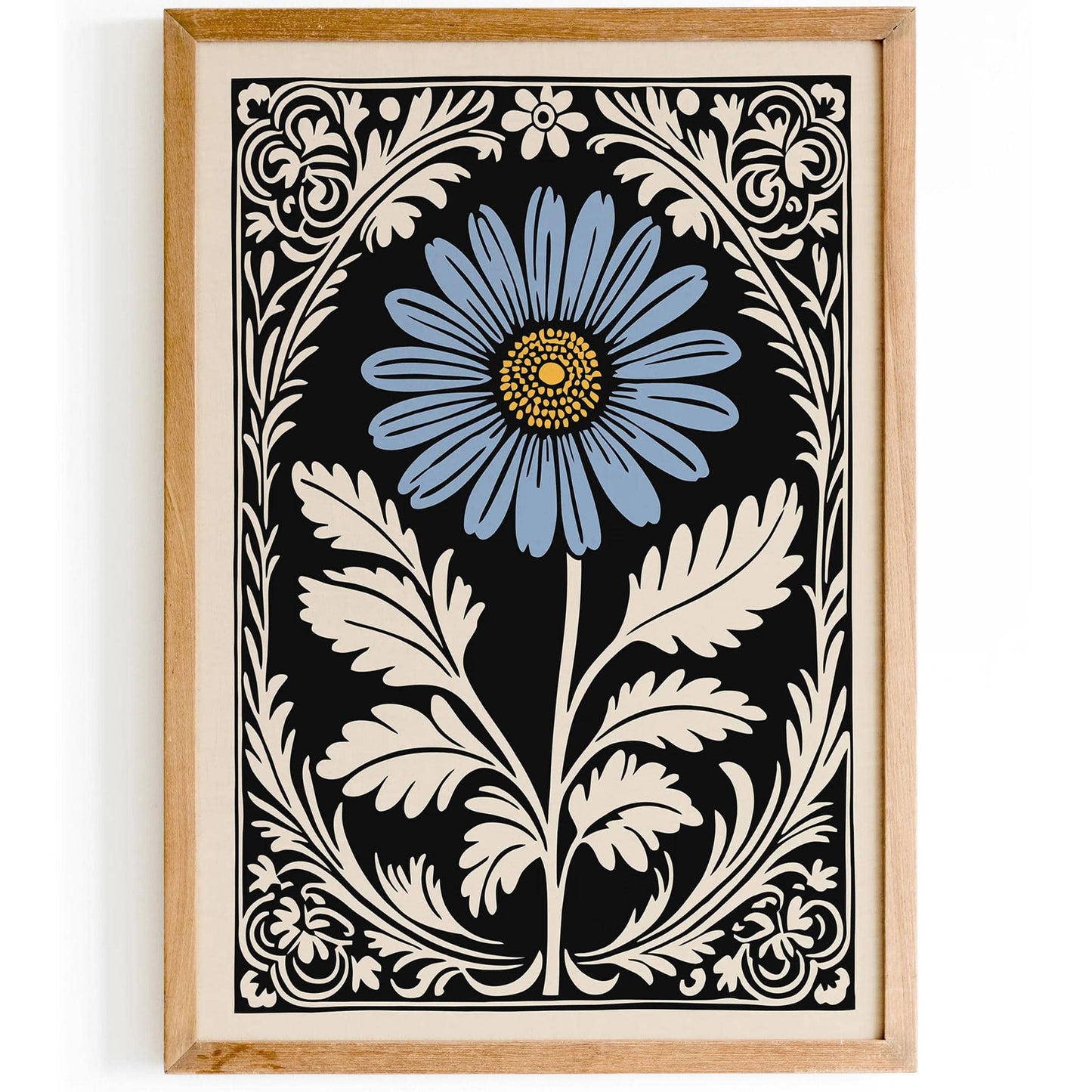 Rococo Daisy Flower Elegant Art Print