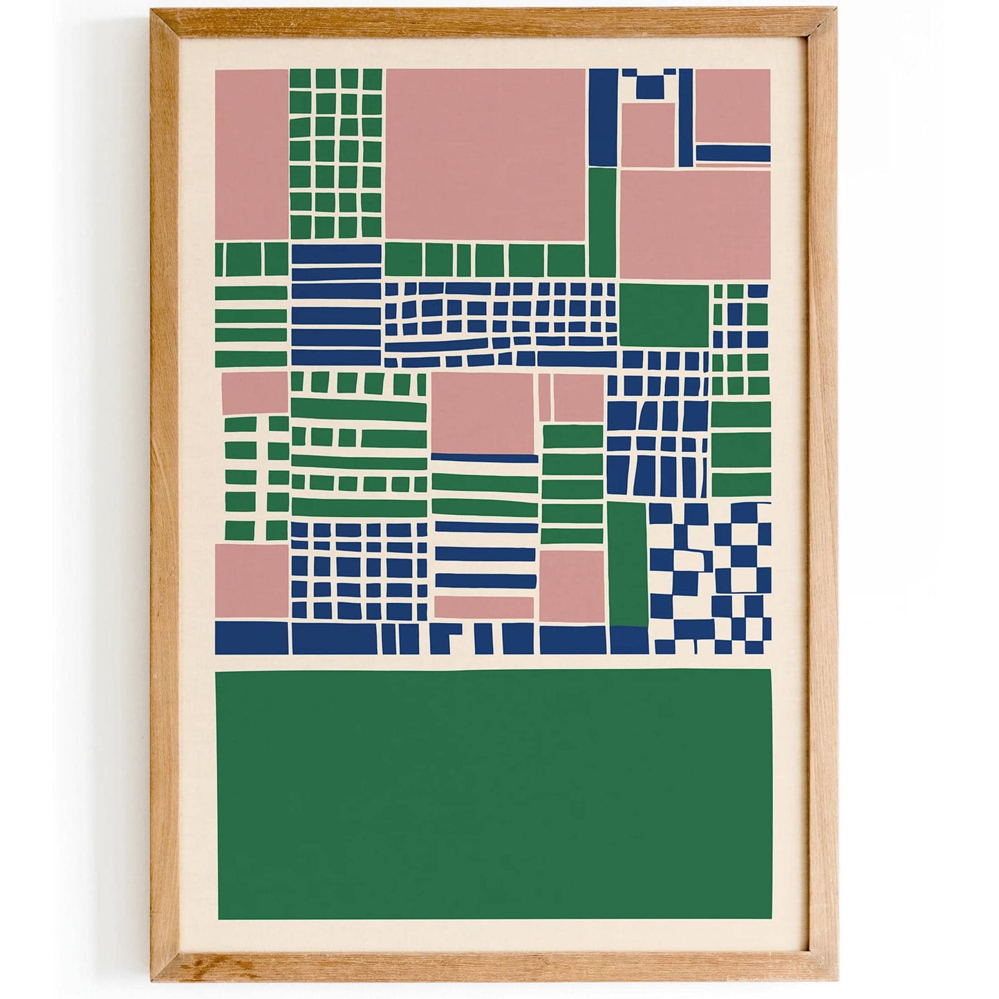 Green Mid Century Modern Geometric Poster - HypeSheriff